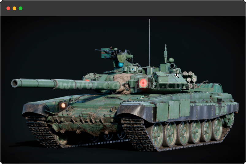 模型资产 – 写实坦克3D模型 Rigged T-90A Vladimir GameReady