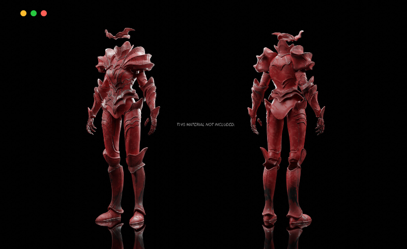 模型资产 – 吸血鬼盔甲3D模型 Vampire Armor Set 3D Model