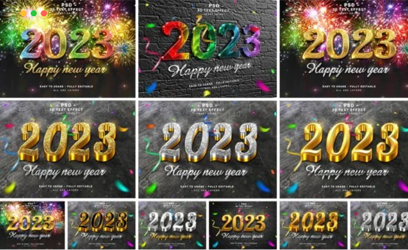 PS模板2023年新年快乐