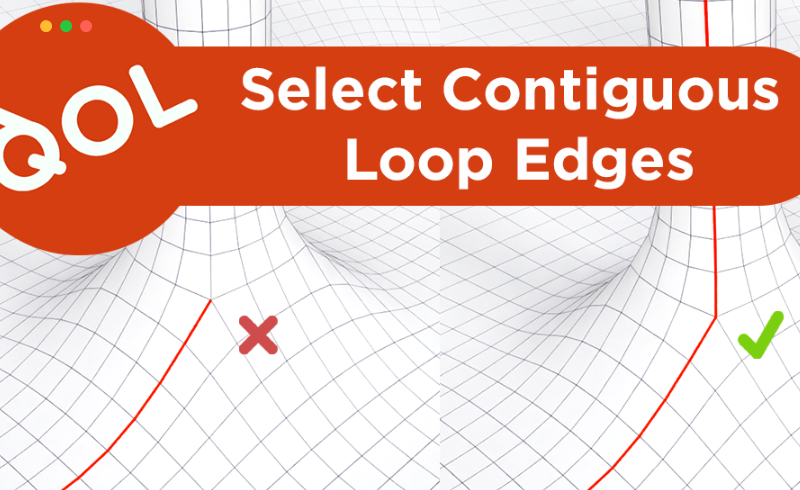 Blender插件 – Qol工具循环边线选择工具 Qol Tools: Select Contiguous Loop Edges