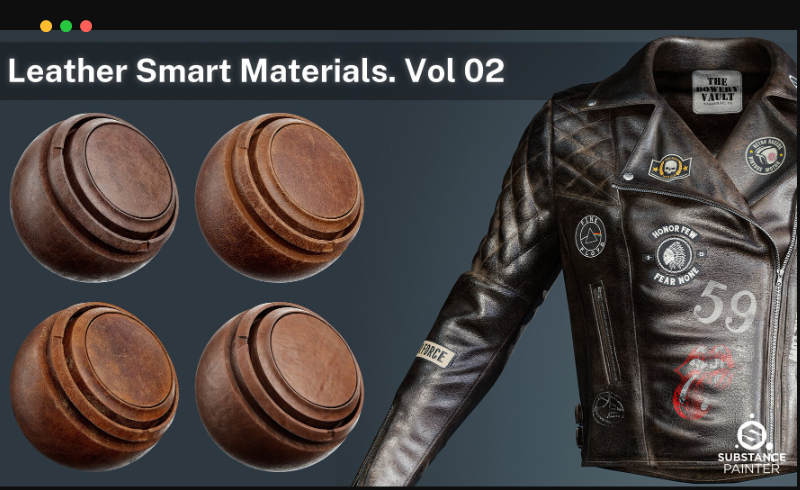 26 种皮革智能材质 Leather Smart Materials for Substance painter VOL 02