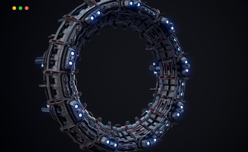 模型资产 – 科幻星际之门 Sci-Fi Star Gates Type 02