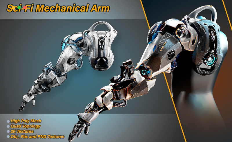 模型资产 – 科幻机械手臂 Sci-Fi Mechanical Arm
