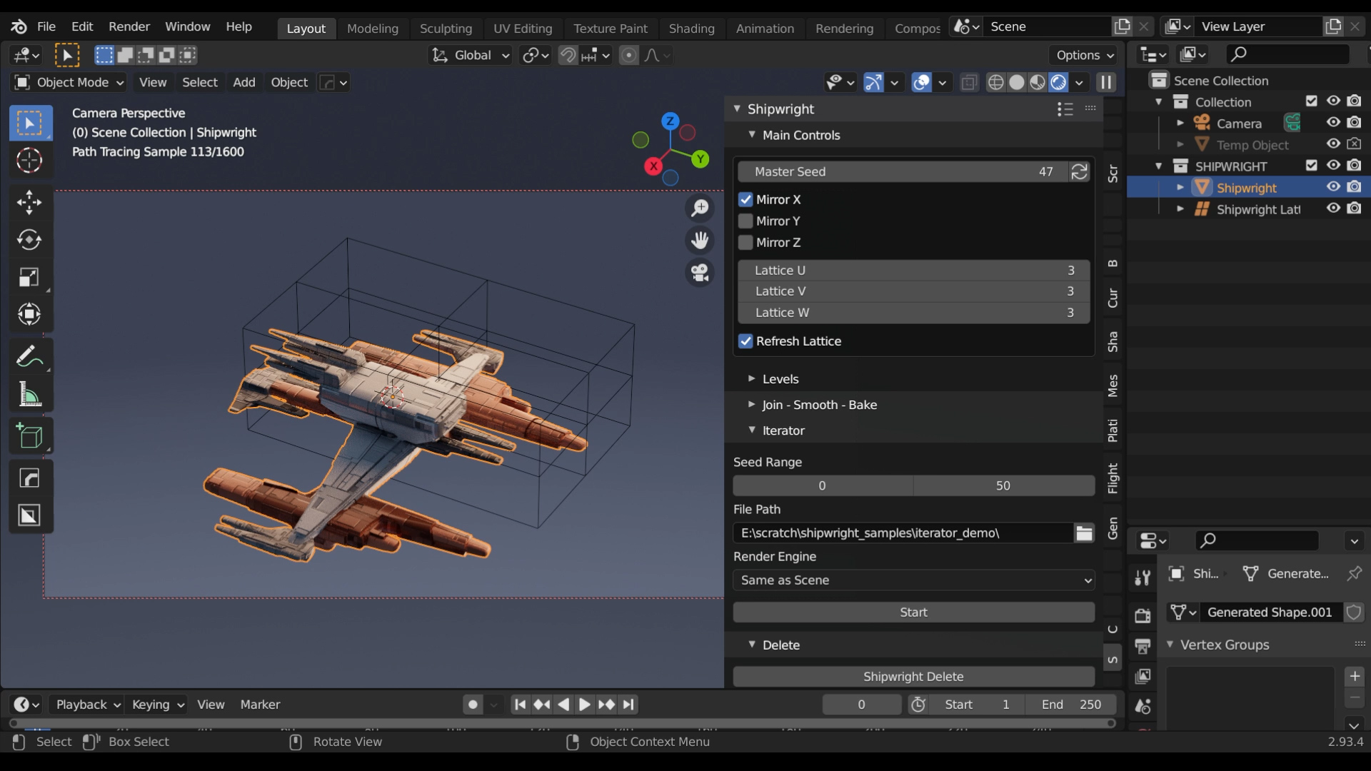 Blender插件 – 3D 建模科幻飞船 The Shipwright