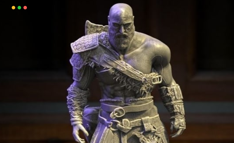 模型资产 – 3D打印模型 Kratos Statue – Printable