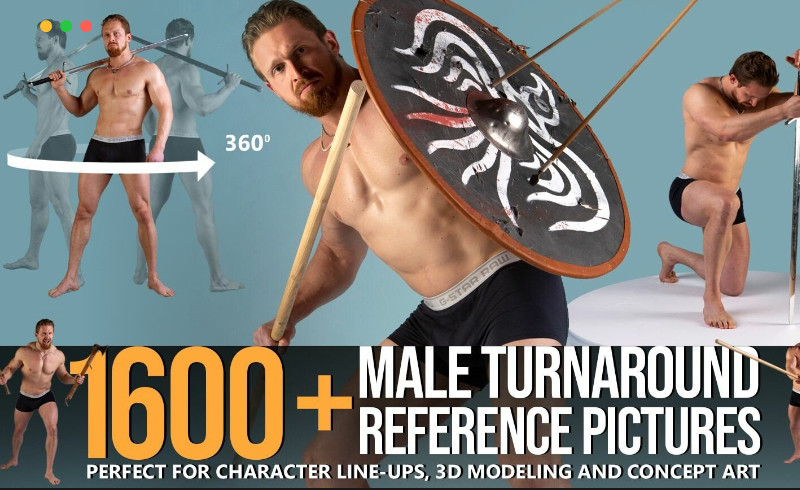 1600 张男性战士动态姿势概念设计参考图片 1600+ Male Turnaround Reference Pictures