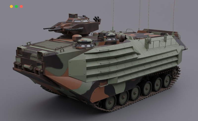 模型资产 – 两栖突击战车3D模型 AAVP7A1 Assault Amphibious Vehicle US ARMY
