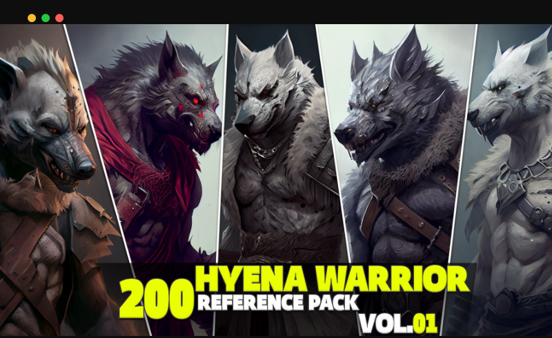 200 张鬣狗战士角色设计参考 200 Hyena Warrior Reference Pack Vol.01