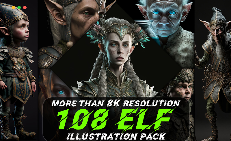 108 个精灵角色设计概念设计照片参考 108 Elf Illustration Pack (More Than 8K Resolution)