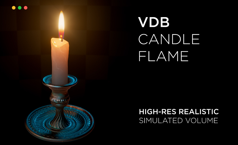 高质量 VDB 蜡烛火焰素材  High-Res VDB Candle Flame