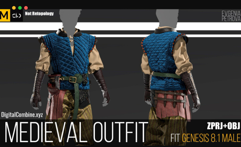中世纪的服装 Clo3d 项目 Medieval Outfit. MD,Clo3d projects + OBJ