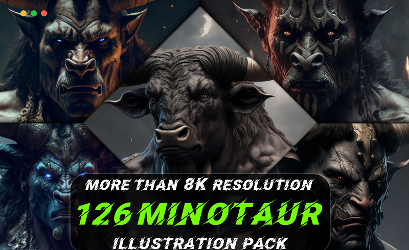 126 张牛头怪物概念角色设计插画包 126 Minotaur Illustration Pack (More Than 8K Resolution)
