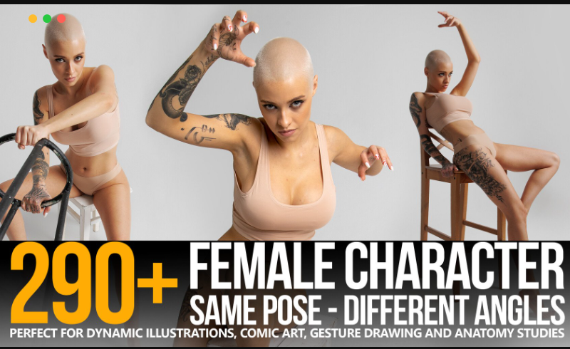 290 张女性角色动态姿势参考图片 290+ Female Character Reference Pictures