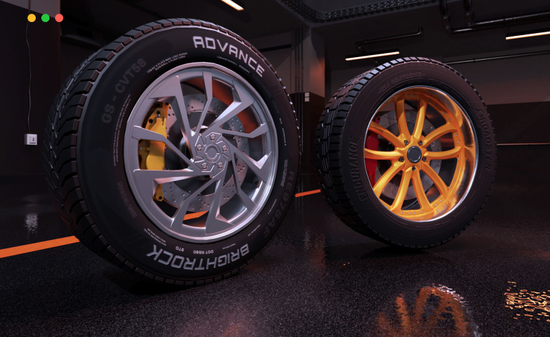 模型资产 – 运动现代车轮 3D 模型集合 Sport Modern Car Wheels