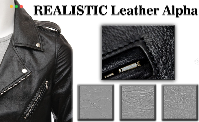 100 张4k 分辨率高品质写实的无缝皮革贴图 100 High Quality And Realistic Leather Alphas
