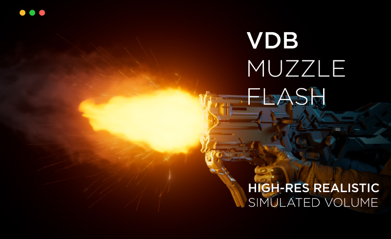 枪口火焰素材 VDB 3D Muzzle flash