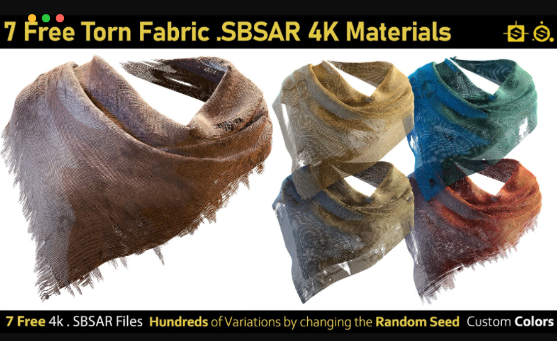 7 种自由撕裂的织物材质 7 Torn Fabric Materials