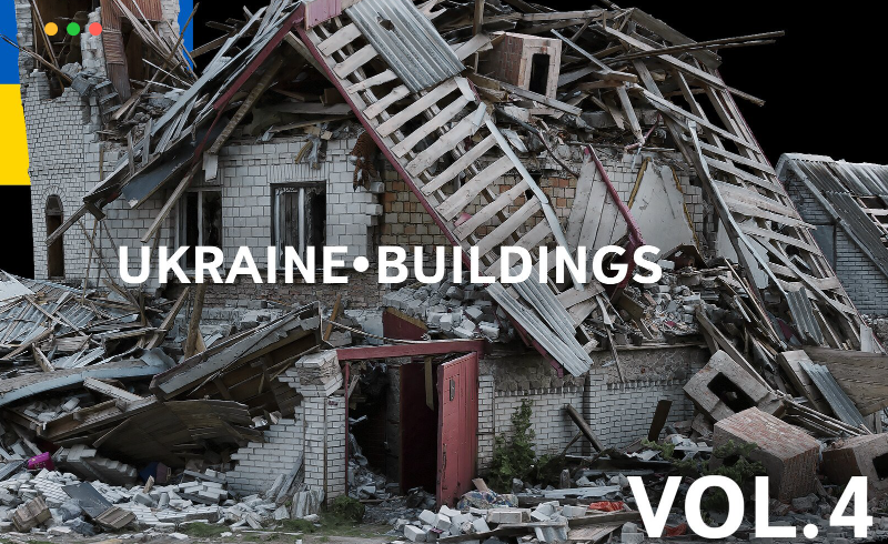 模型资产 – 3D扫描建筑物战争废墟 SCANS from Ukraine l Buildings Vol.4