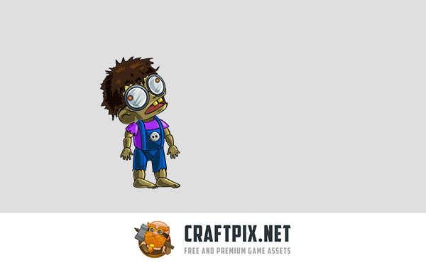 2D游戏僵尸角色精灵 2D GAME ZOMBIE KIDS CHARACTER SPRITE 7