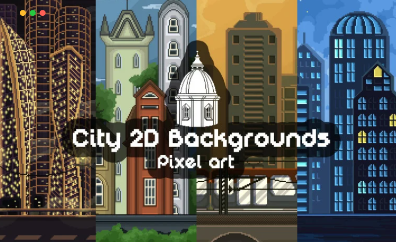 像素化风格游戏城市背景 PIXEL ART GAME CITY BACKGROUNDS