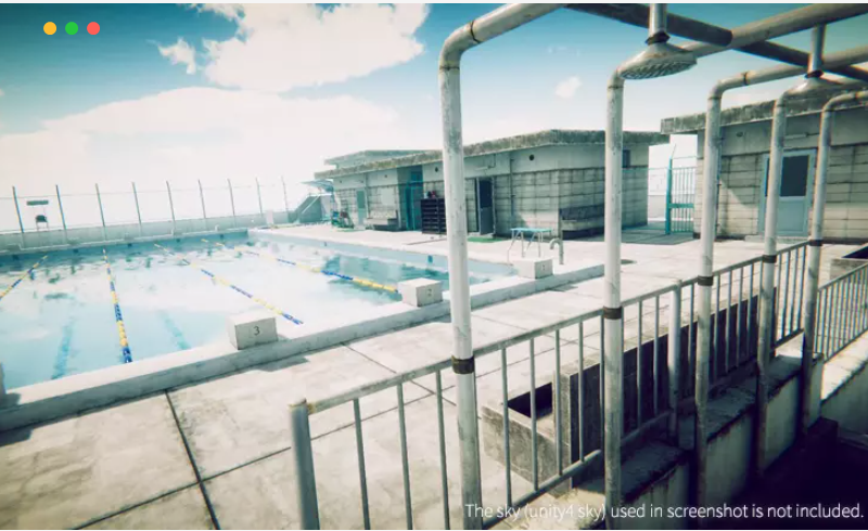 Unity – 学校游泳池环境场景 Japanese School Swimming Pool