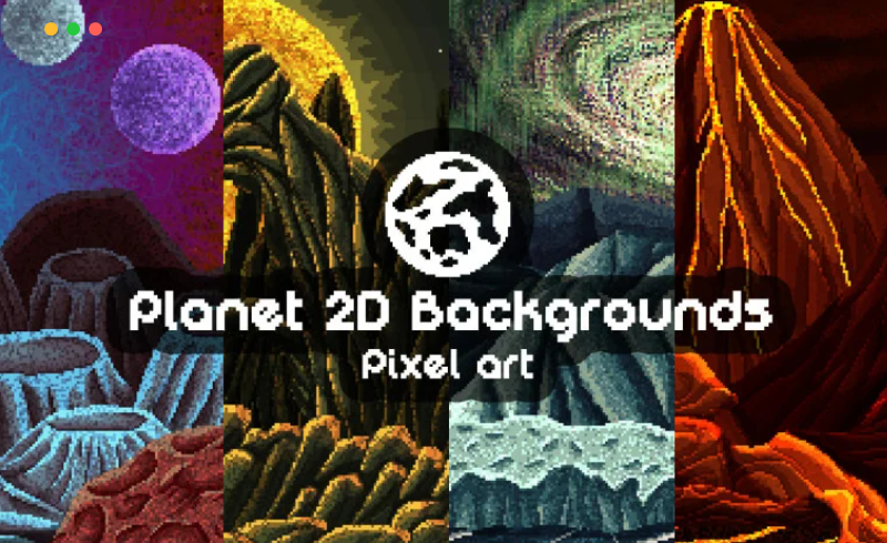像素化艺术 2D星球游戏背景 PLANET PIXEL ART 2D GAME BACKGROUNDS