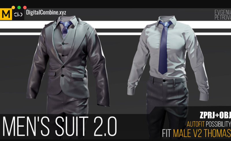 男士西装MD项目 Men’s suit 2.0. Marvelous designer projects+OBJ