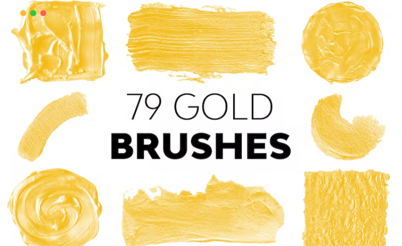 PS笔刷 – 79 支金色笔刷套装 Gold Brushes