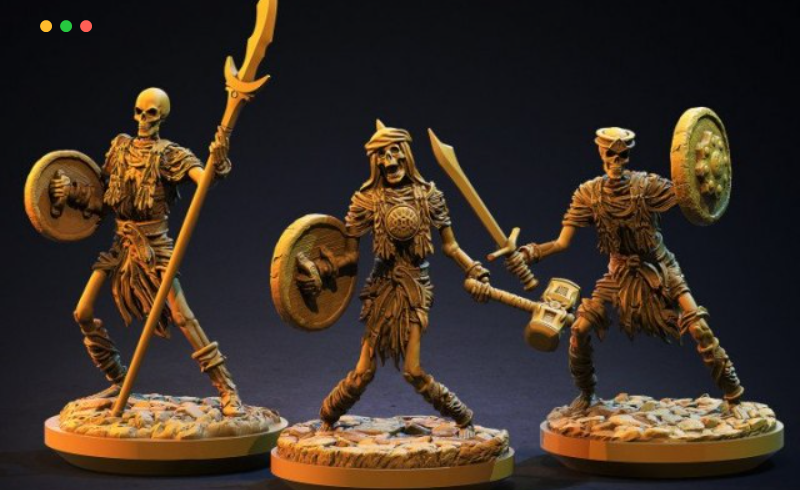 模型资产 – 3D打印模型骷髅战士 Skeleton Warriors Figures