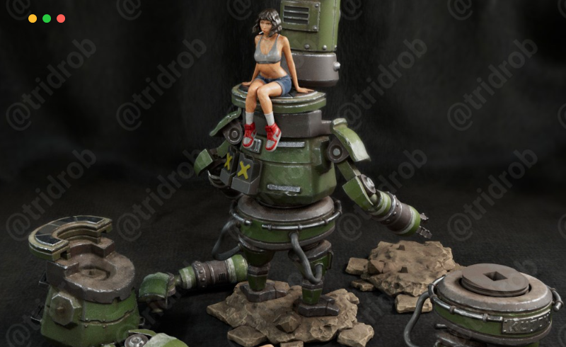 模型资产 – 3D打印模型机甲女孩 KUTON – Mech Girl