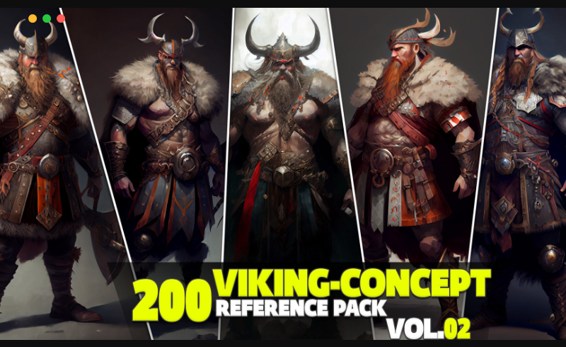 200 张维京人概念角色设计参考包 200 Viking-Concept Reference Pack Vol.02