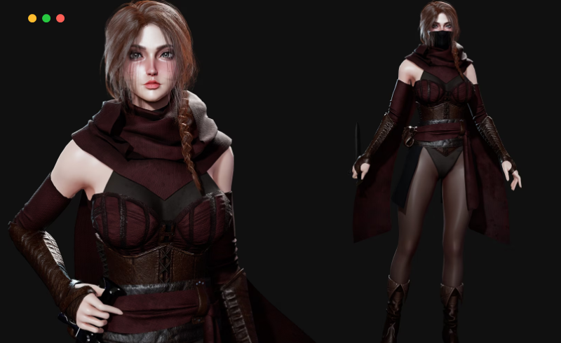 【UE4/5】女刺客游戏角色 Assassin Girl Modular