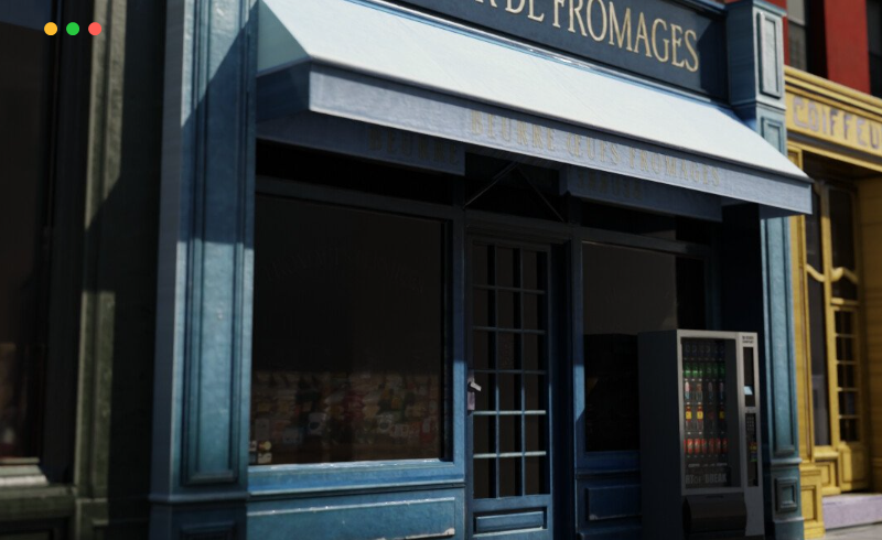 模型资产 – 商店门面3D模型 Old Paris Shop Facade