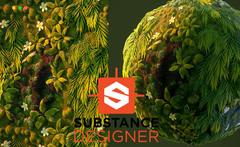 SD材质 – 风格化的植物和花卉材质 Stylized Plants and Flowers Material