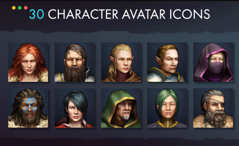 【UE4/5】游戏角色头像图标 Character Avatar Icons – Fantasy