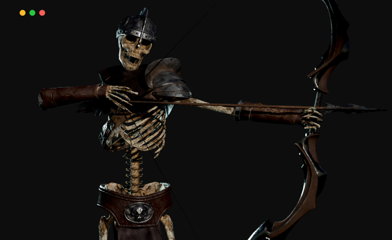 模型资产 – 游戏模型骷髅弓箭手 Skeleton Archer