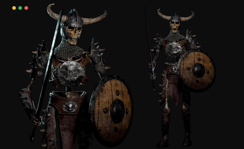 模型资产 – 游戏模型骷髅战士 Skeleton Warrior