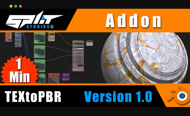 Blender插件 – 一键贴图转换PBR材质Textopbr / Textures To Pbr In 1 Click