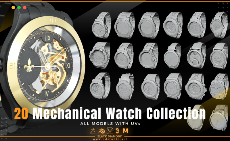 模型资产 – 20个机械表模型合集 20 Mechanical Watch Collection