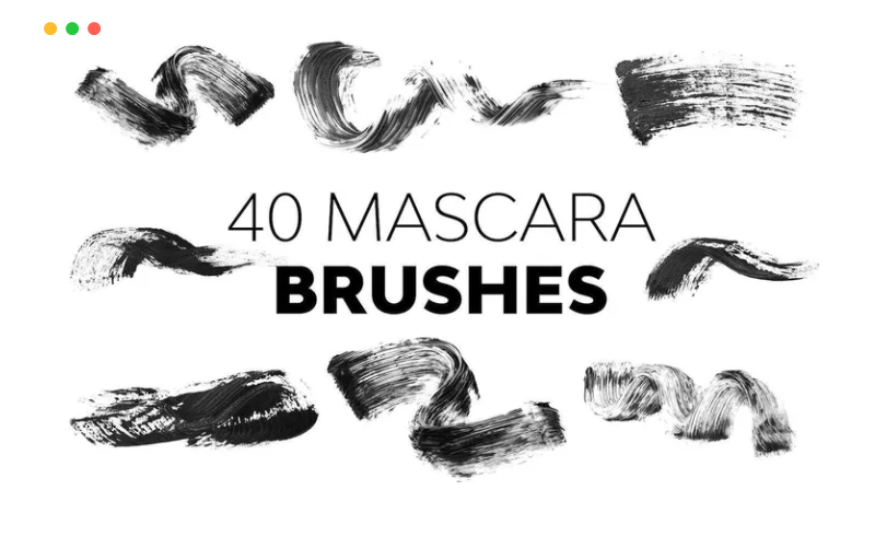 PS笔刷 – 40支毛笔笔刷 40 Mascara Brushes