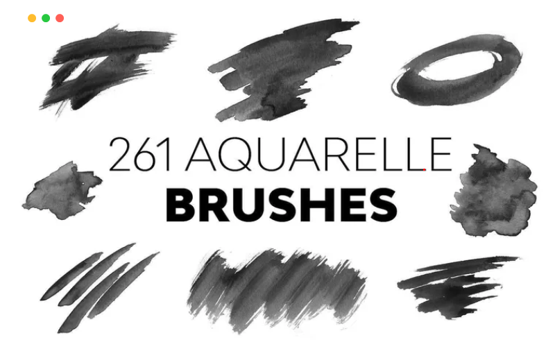 PS笔刷 –  261水彩画笔刷 261 Aquarelle Brushes