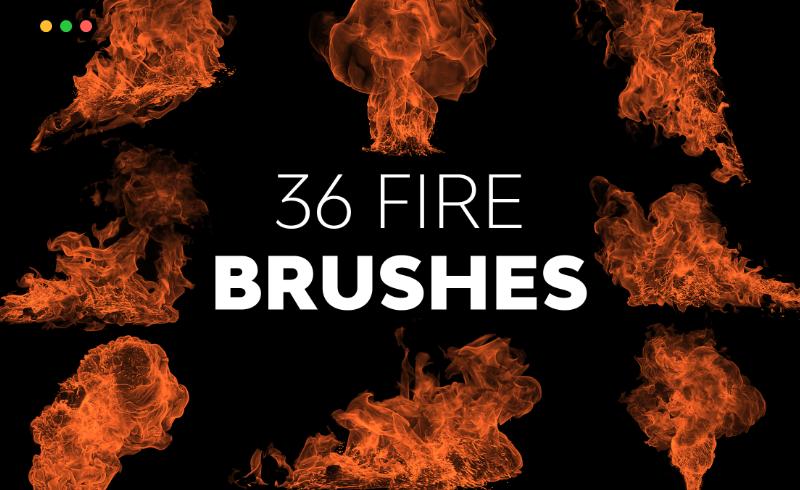 PS笔刷 – 36个火焰笔刷 36 Fire Brushes