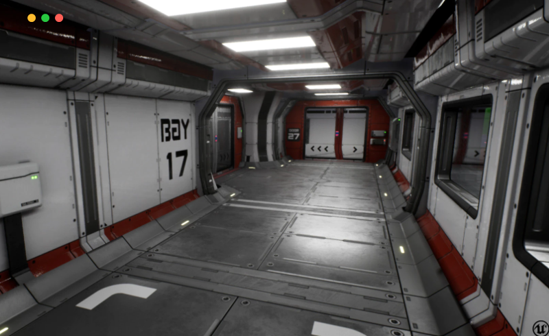 【UE4/5】模块化科幻走廊 Modular Sci Fi Corridor B