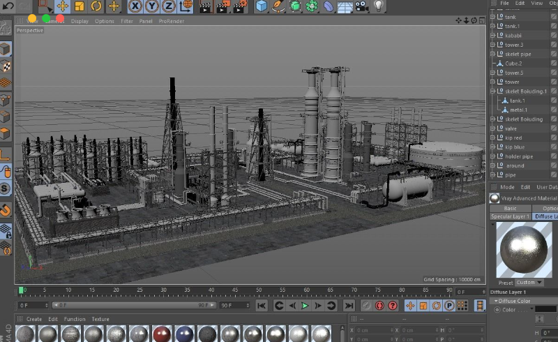 模型资产 – 石油油田工厂3D 模型 OilField 3D model