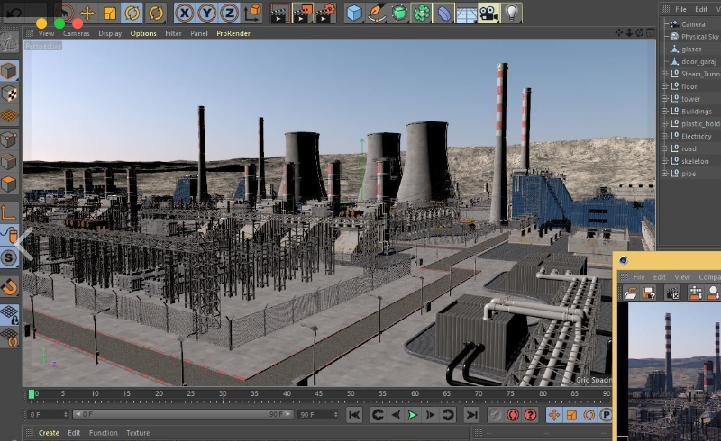 模型资产 – 石油勘采发电厂 Plant Power 3D model