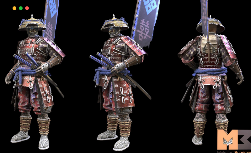 模型资产 –  日本武士游戏角色 Samurai