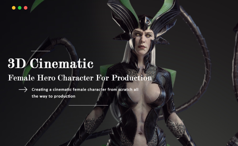Zbrush教程 – 3D电影女英雄角色 3D Cinematic Female Hero Character for Production