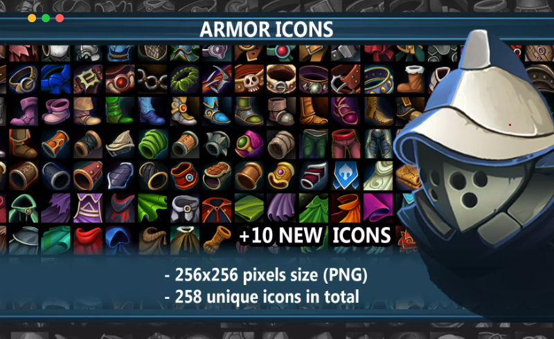 Unity – 盔甲图标包 Armor icon pack