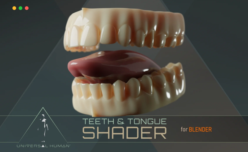 Blender材质 – 牙齿和舌头着色器 Universal Human Teeth & Tongue Shader
