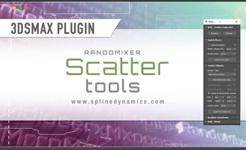 3Dmax插件 – 分散工具 Spline Dynamics – Scatter Tools